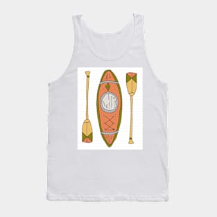 Hand drawn canoe and oars Tank Top